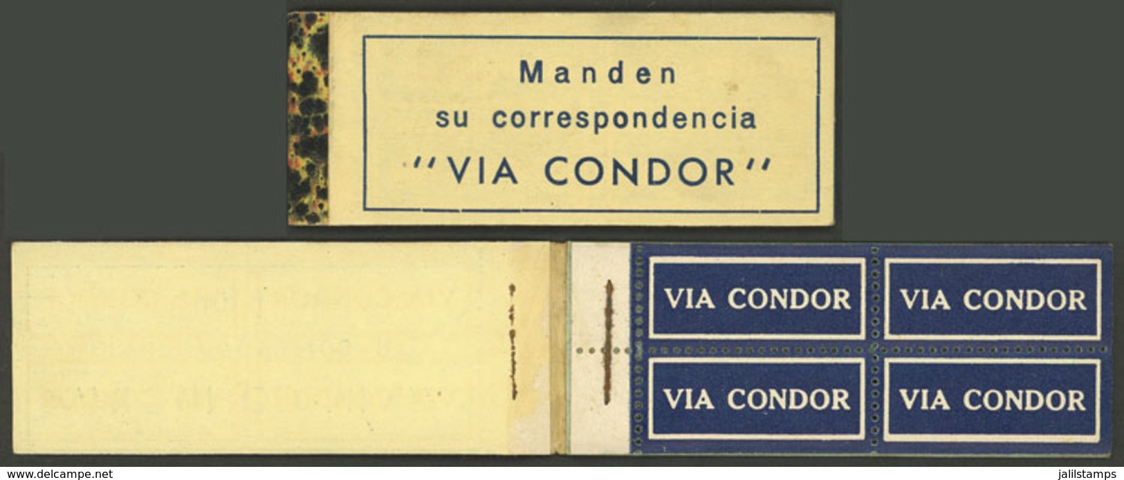 ARGENTINA: Booklet With "VIA CONDOR" Etiquettes For Airmail, Circa 1930s, Complete, Excellent And Rare!" - Billetes De Lotería