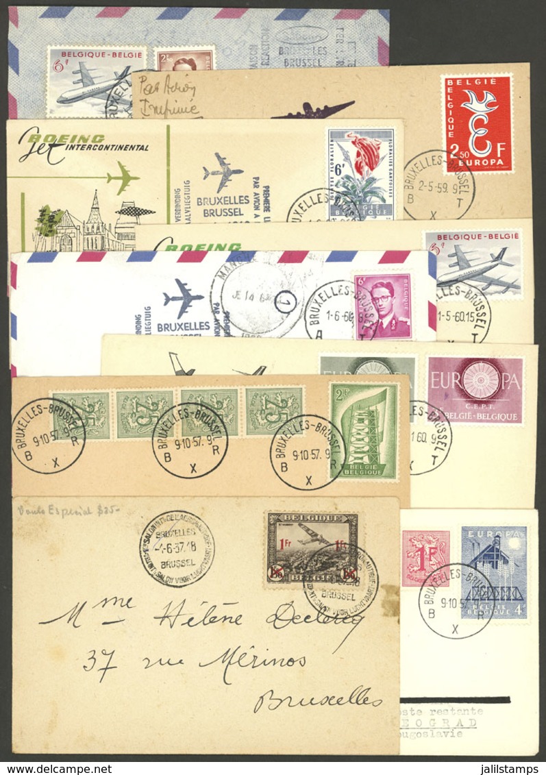 BELGIUM: 1937/60 First Flights Or Special Flights, 9 Covers Or Cards In General Of Very Fine Quality! ATTENTION: Please  - Other & Unclassified