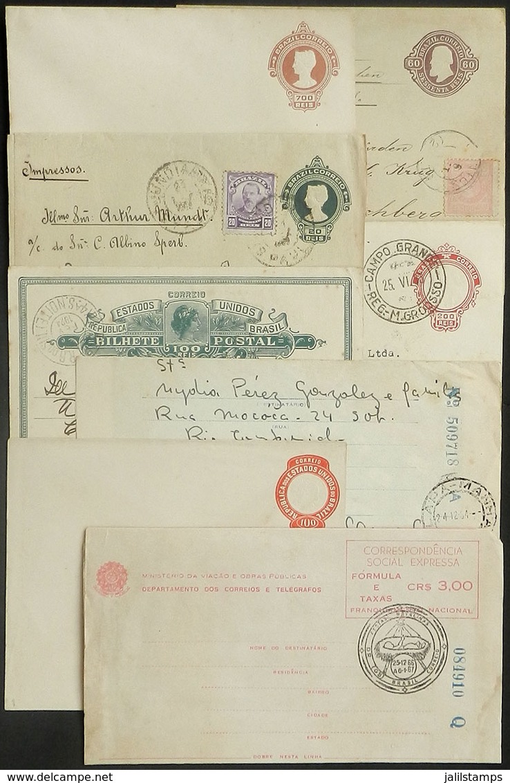 BRAZIL: 8 Varied Postal Stationeries, Used And Unused, Interesting, Low Start! - Sonstige & Ohne Zuordnung