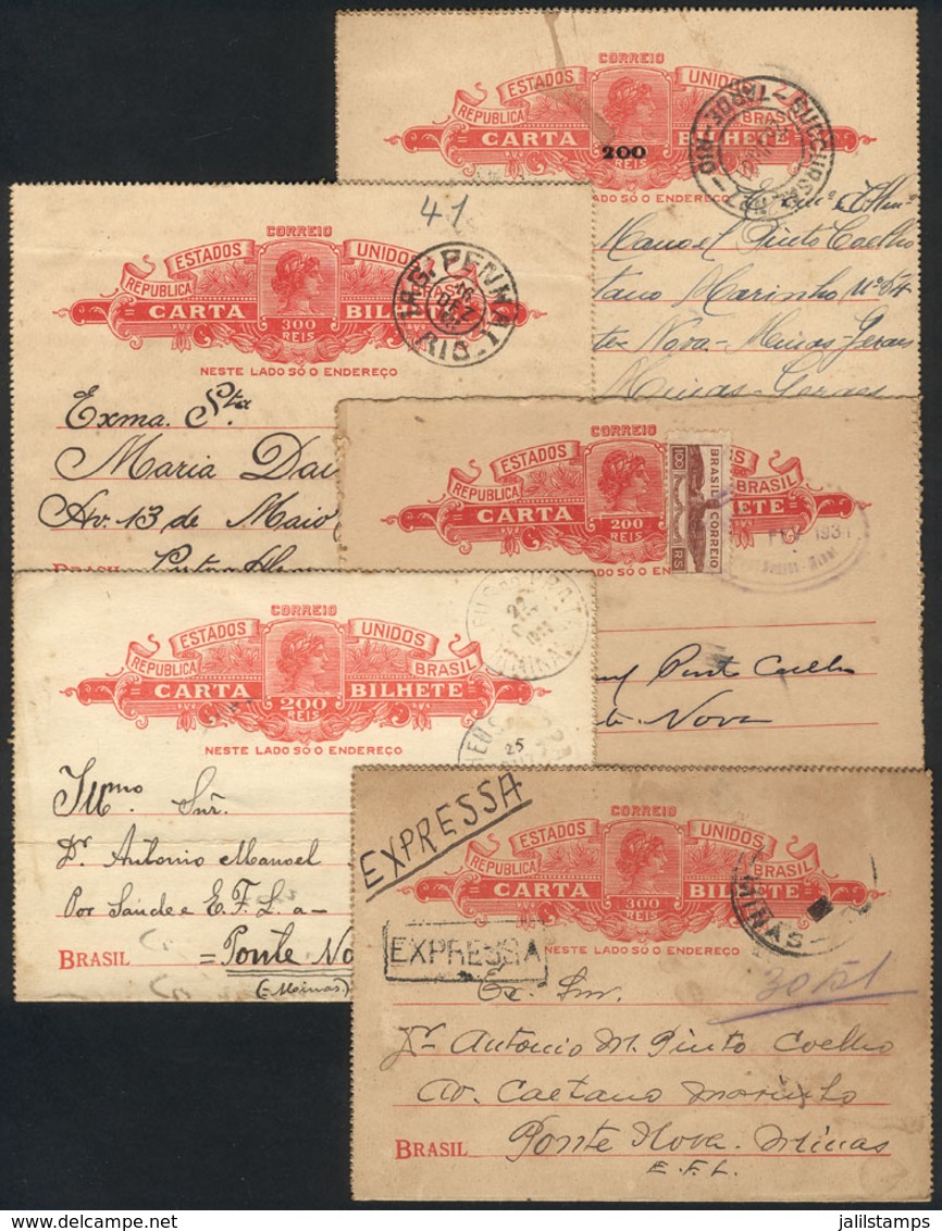 BRAZIL: 5 Lettercards Used Between 1923 And 1935, Interesting Group, Good Opportunity At LOW START! - Altri & Non Classificati