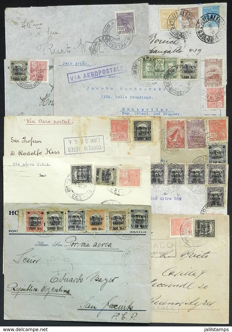 BRAZIL: 11 Airmail Covers Flown By The C.G.Aeropostale Between 1928 And 1939, Almost All To Argentina, Interesting! - Sonstige & Ohne Zuordnung