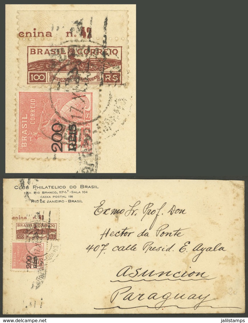 BRAZIL: 17/NO/1933 Rio De Janeiro - Paraguay, Airmail Cover With Interesting Postage Of 300Rs., And Arrival Backstamp Of - Otros & Sin Clasificación