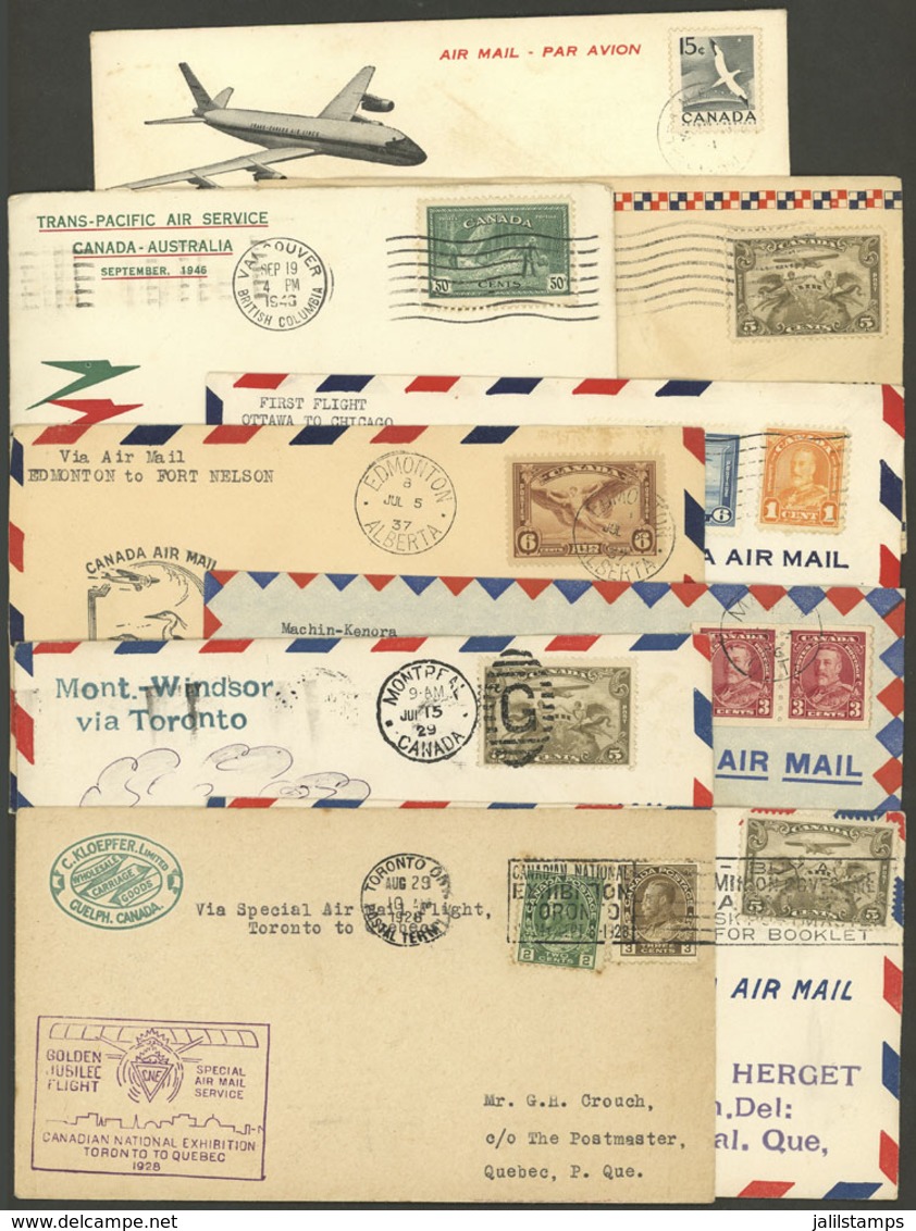 CANADA: 9 Airmail Covers (first Flights Or Special Flights) Of Years 1928 To 1962, Very Attractive Group, Good Opportuni - Otros & Sin Clasificación