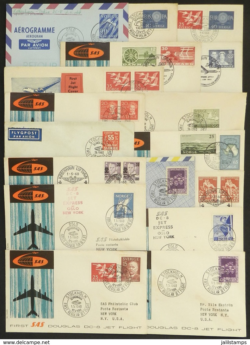 SCANDINAVIA: 17 First Flight Covers Of 1960, Very Interesting Group, Fine To Very Fine Quality! - Otros - Europa