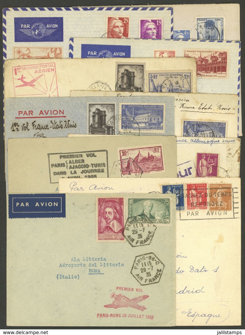 FRANCE: FIRST FLIGHTS: 10 Covers Of Years 1935 To 1947, Most Of Fine To Very Fine Quality, Good Opportunity! ATTENTION:  - Otros & Sin Clasificación