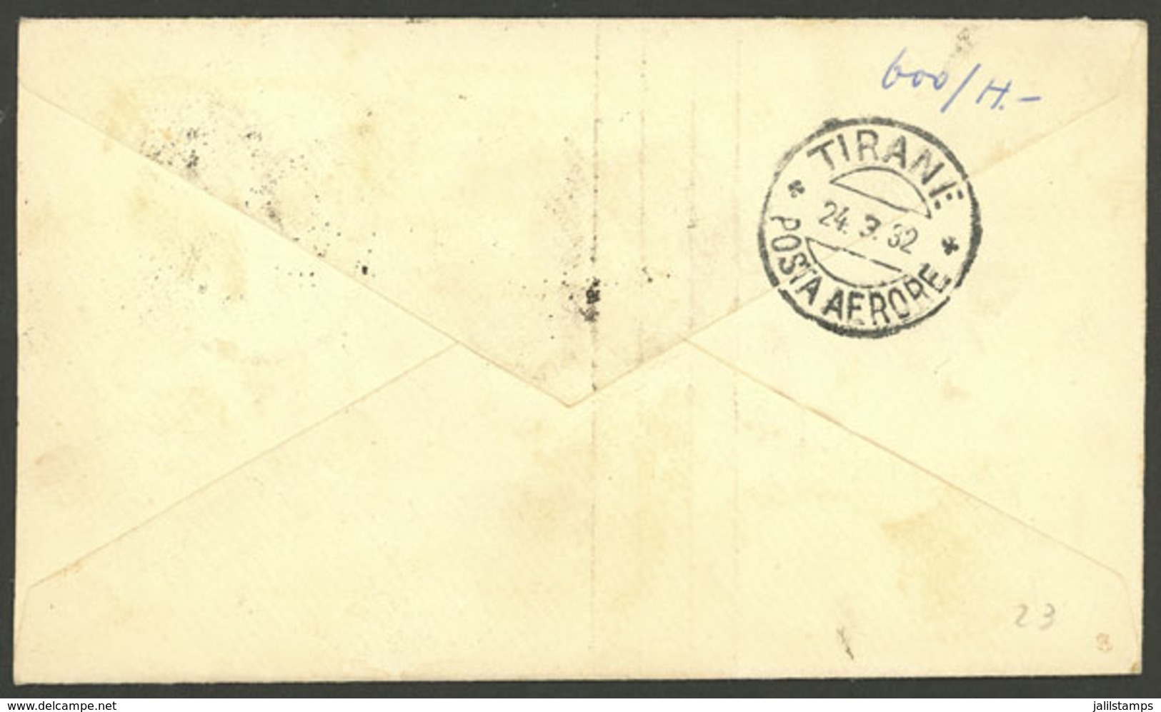 ITALY: 24/MAR/1932 Roma - Tirana (Albania), Special Flight, Cover Of VF Quality With Arrival Backstamp! - Sin Clasificación