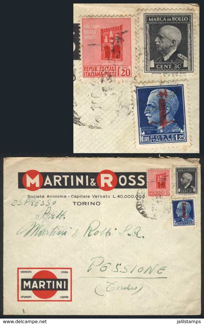 ITALY: Express Cover With Advertisement Of "Martini & Rossi", Sent From Padova To Pessione (Torino) On 19/JUN/1944, With - Sin Clasificación
