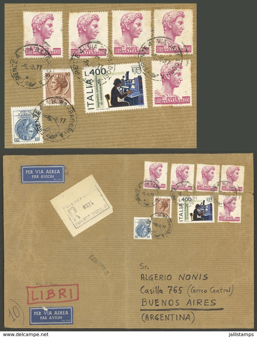 ITALY: Registered Airmail Cover Sent From Barbadori To Argentina On 5/AU/1977 With Interesting 5,690L. Postage, Very Att - Sin Clasificación