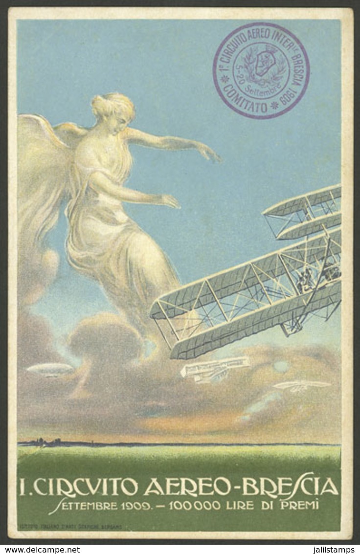 ITALY: Brescia Air Circuit, September 1909, Beautiful And Colorful PC, VF Quality! - Otros & Sin Clasificación