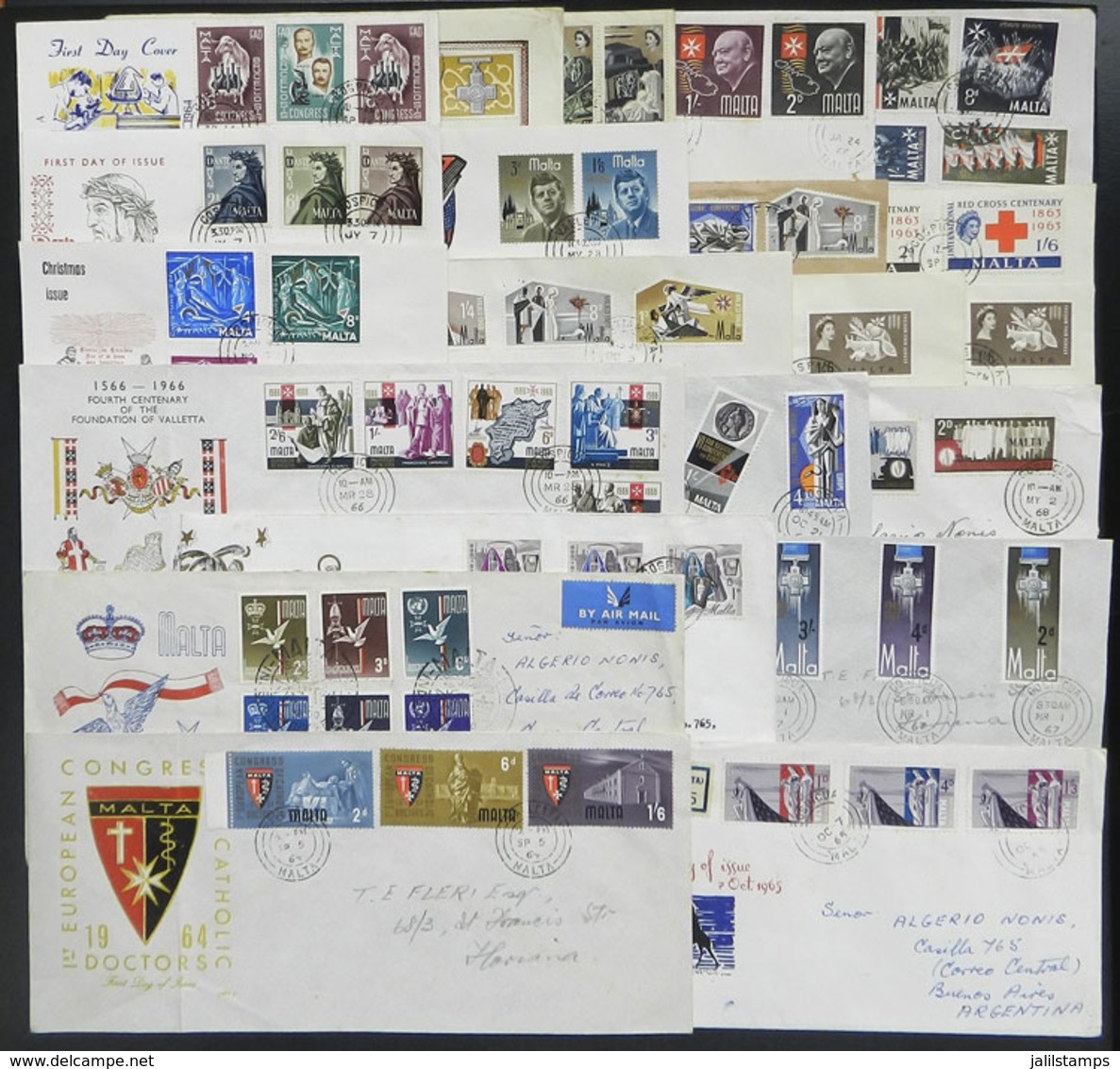 MALTA: 22 Covers Of 1960s, Almost All Sent To Argentina, Very Nice Postages! - Malta