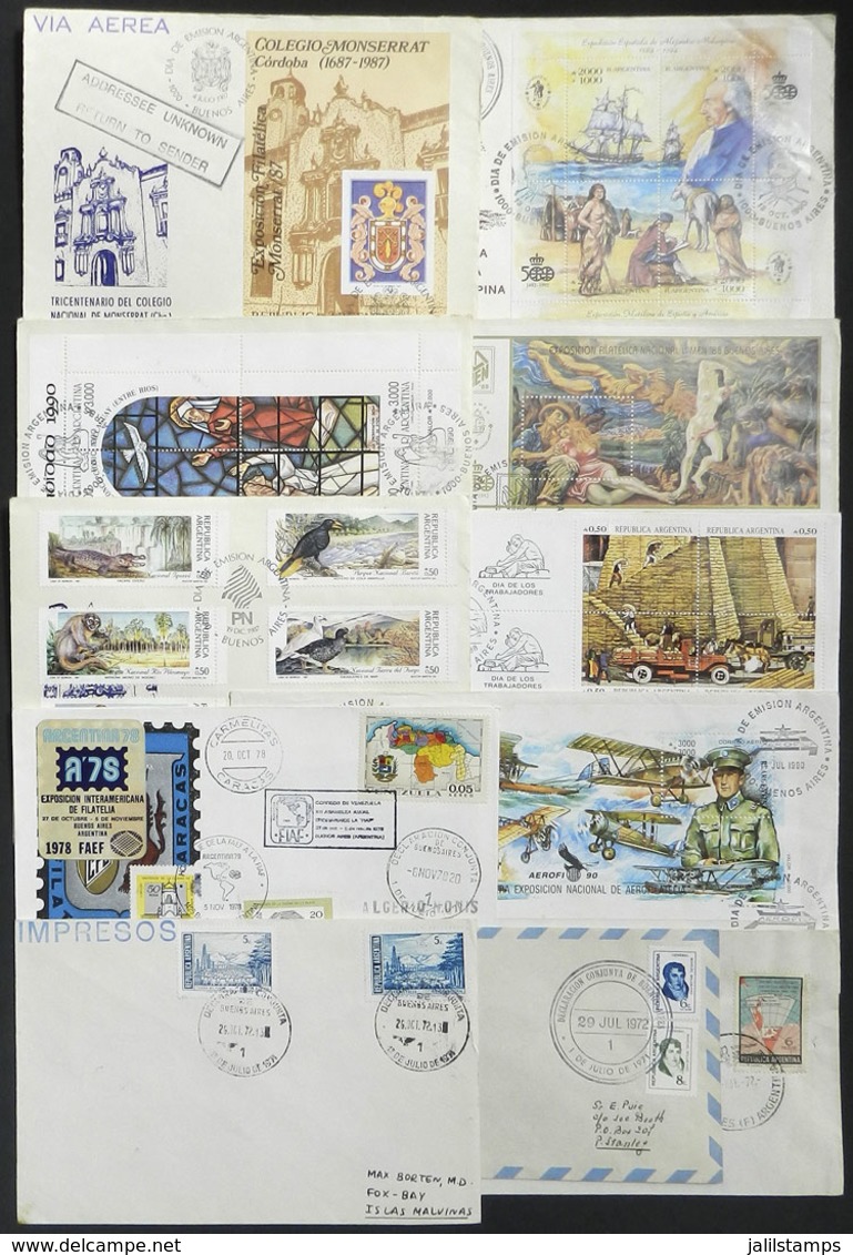 FALKLAND ISLANDS/MALVINAS: 11 Covers Sent From Argentina To The Falkland Islands/Malvinas Between 1972 And 1990 With Int - Falklandinseln