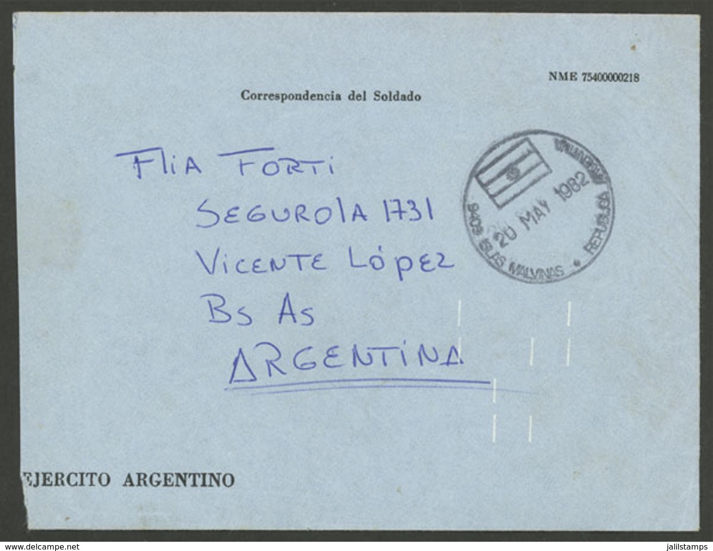 FALKLAND ISLANDS/MALVINAS: Falklands War: Special Envelope Of The Argentine Army For Soldiers' Mail Sent To Buenos Aires - Falklandinseln