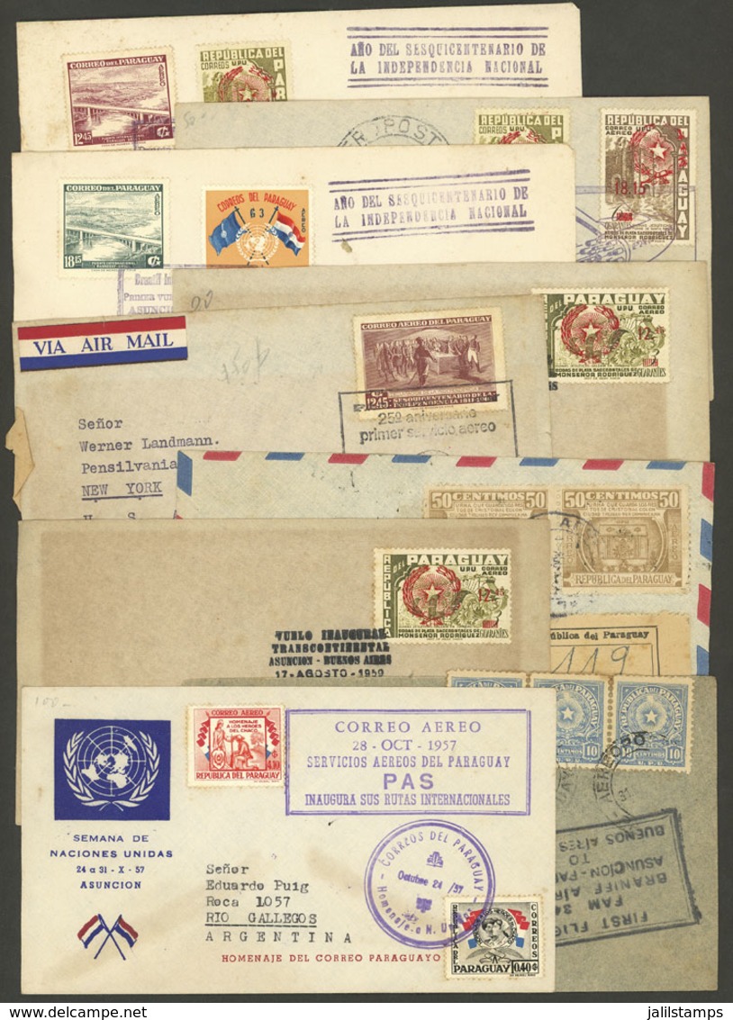 PARAGUAY: 9 FIRST FLIGHT Covers Of Years 1956 To 1962, Very Nice Group! - Paraguay