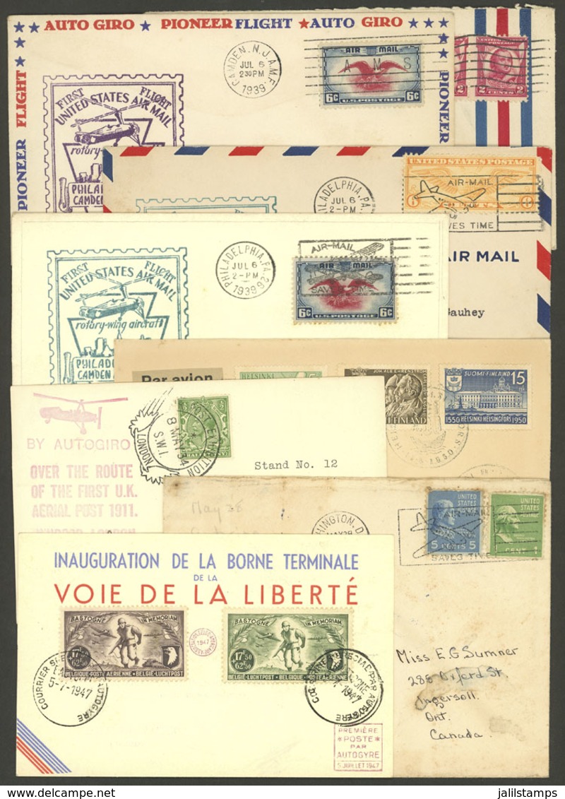 WORLDWIDE: HELICOPTER FLIGHTS: 8 Covers Or Cards Of Varied Countries, Fine To VF Quality! - Sonstige & Ohne Zuordnung