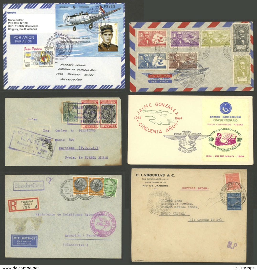 WORLDWIDE: AIRMAIL: 50 Covers, Cards, Postal Stationeries, Etc. Related To The Topic, With Good Postages, Interesting Po - Otros & Sin Clasificación