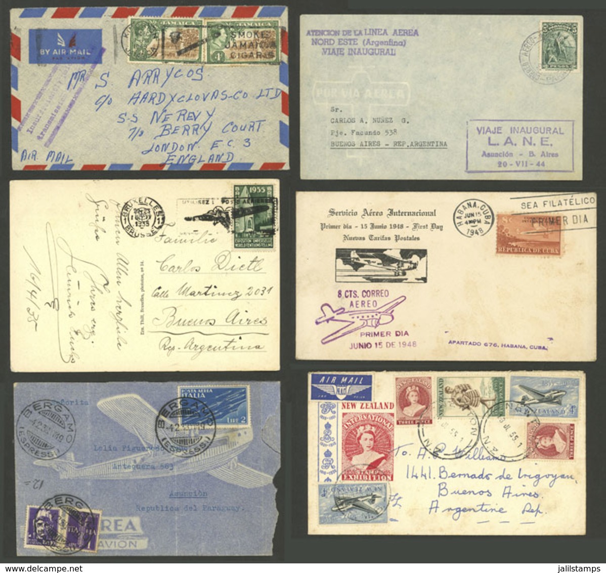 WORLDWIDE: AIRMAIL: 50 Covers, Cards, Postal Stationeries, Etc. Related To The Topic, With Good Postages, Interesting Po - Sonstige & Ohne Zuordnung