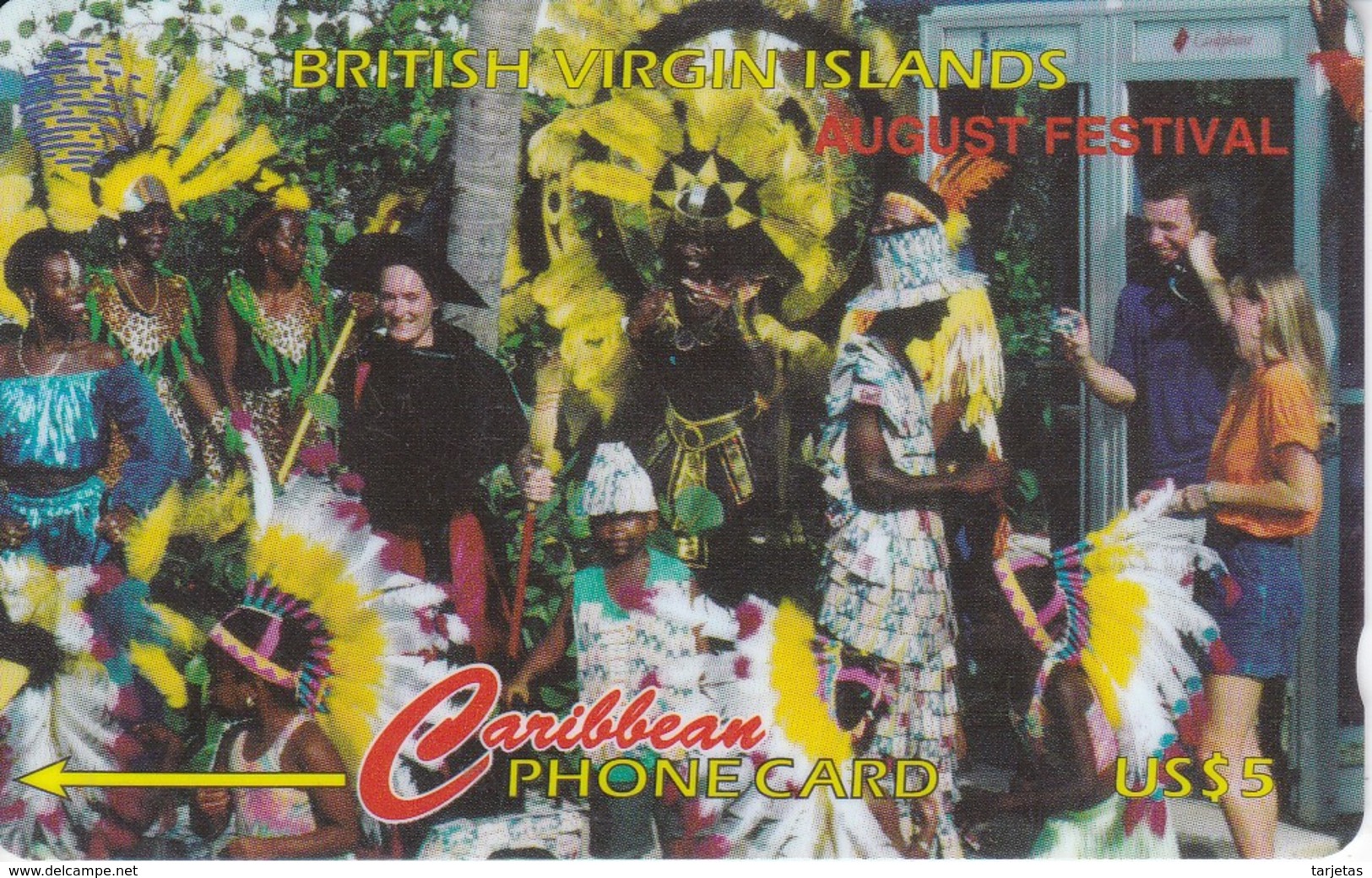 TARJETA DE BRITISH VIRGIN ISLANDS DEL AUGUST FESTIVAL 103CBVH (LETRAS INGLES) - Islas Virgenes