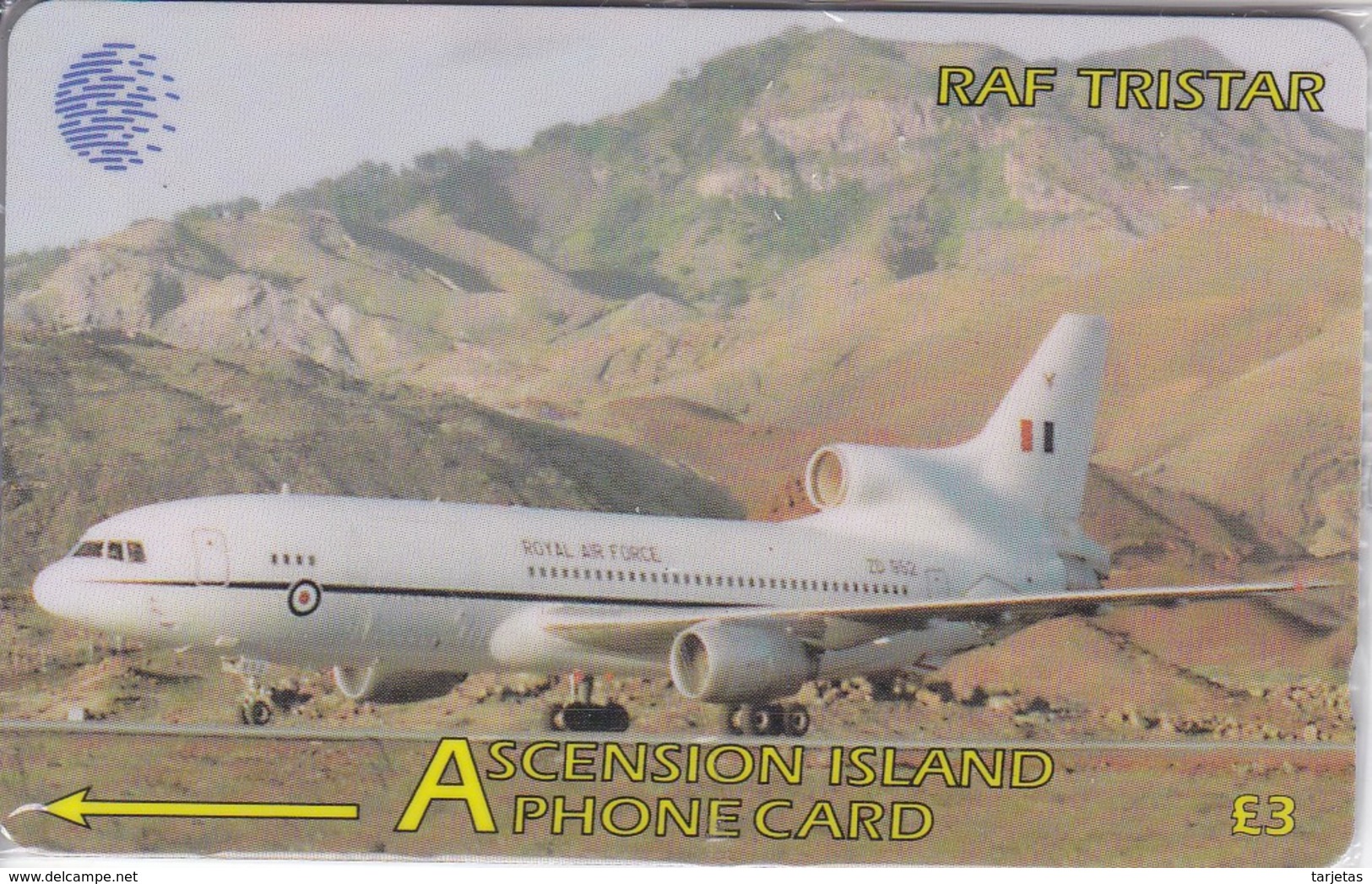 TARJETA DE ASCENSION ISLANDS DE UN AVION RAF TRISTAR 134CASC (NUEVA-MINT) - Ascension