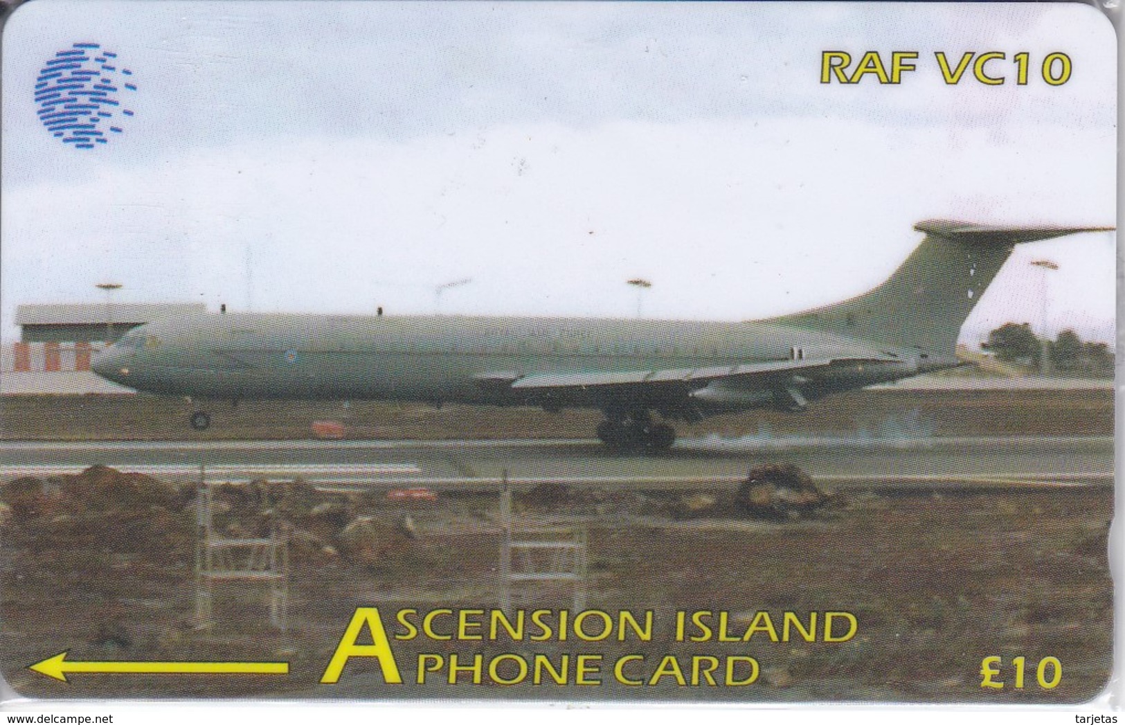 TARJETA DE ASCENSION ISLANDS DE UN AVION RAF VC10 134CASA (NUEVA-MINT) - Ascension (Ile De L')