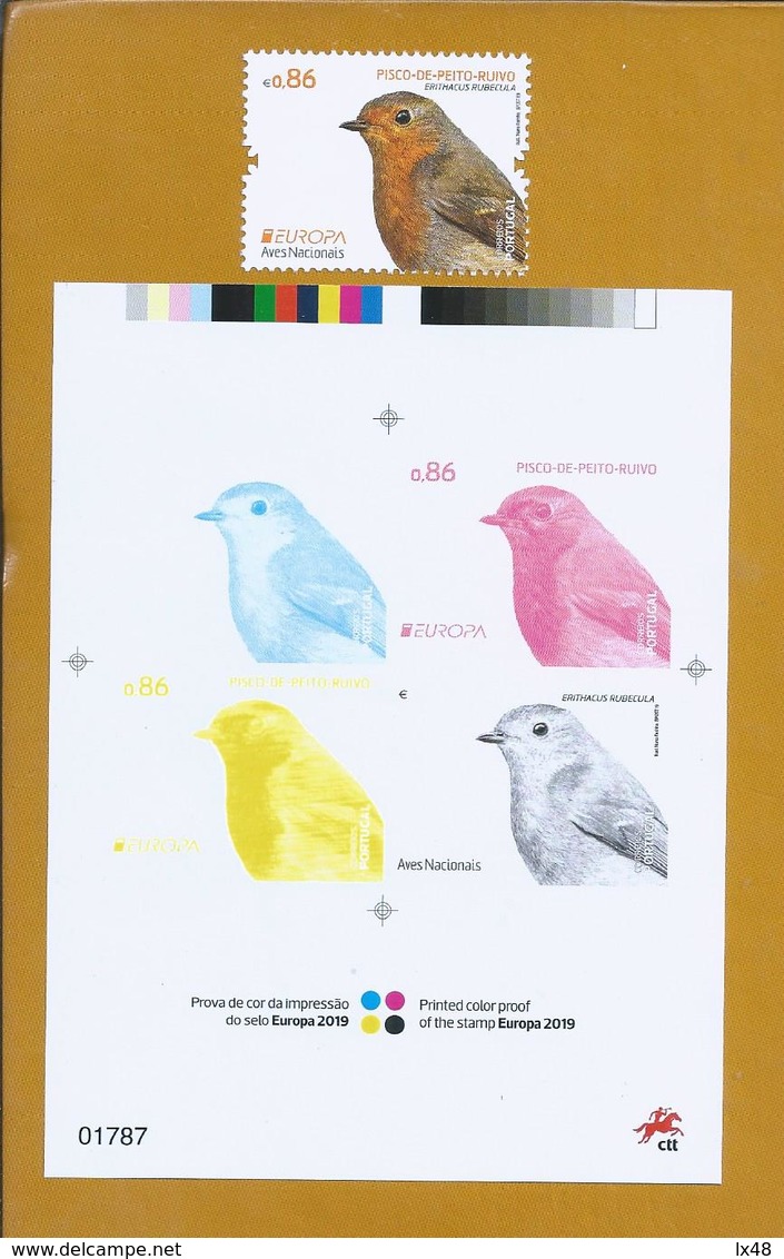 Erithacus Rubecula. Color Proof Of Stamp Print 0,86 € From Europe. Robin. Nachweis Der Stempeldruckfarbe 0,86 € Europa. - Andere & Zonder Classificatie