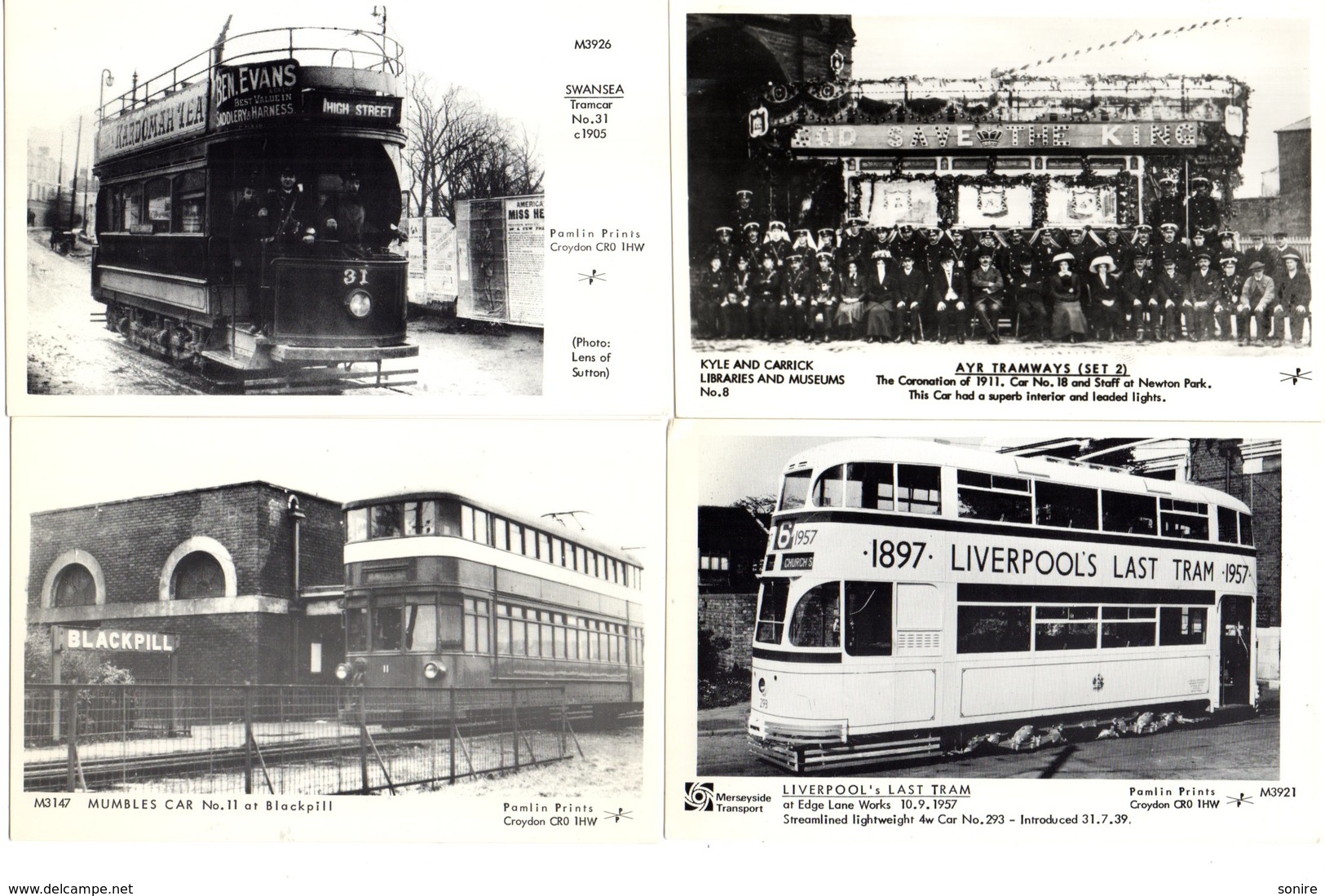 4 OLD POSTCARDS BUS COACHES PAMLIN PRINTS - Other & Unclassified