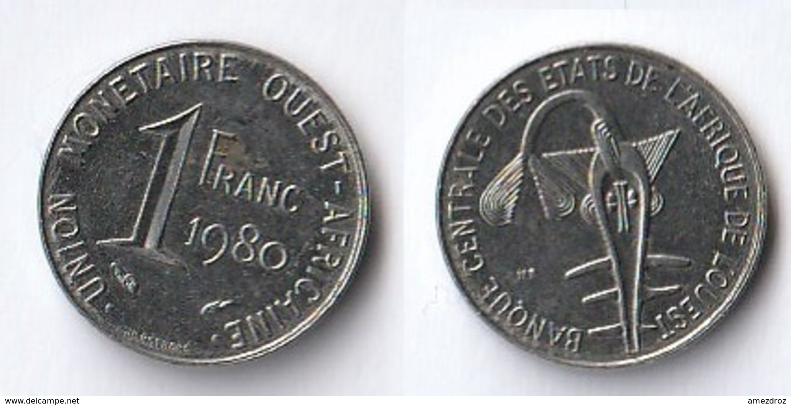 Etats De L'Afrique De L'Ouest Côte D'Ivoire 1 Franc CFA XOF 1980 (v) - Costa D'Avorio