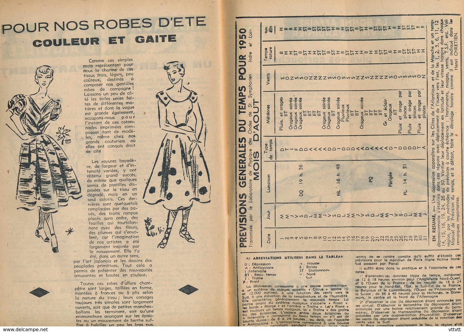 L'AMI DES JARDINS (Août 1950) : Drainage, Navets, Carottes, Poirier, Bordeaux, Abeilles, Iris, Choux, Oignons, Escargots - Tuinieren