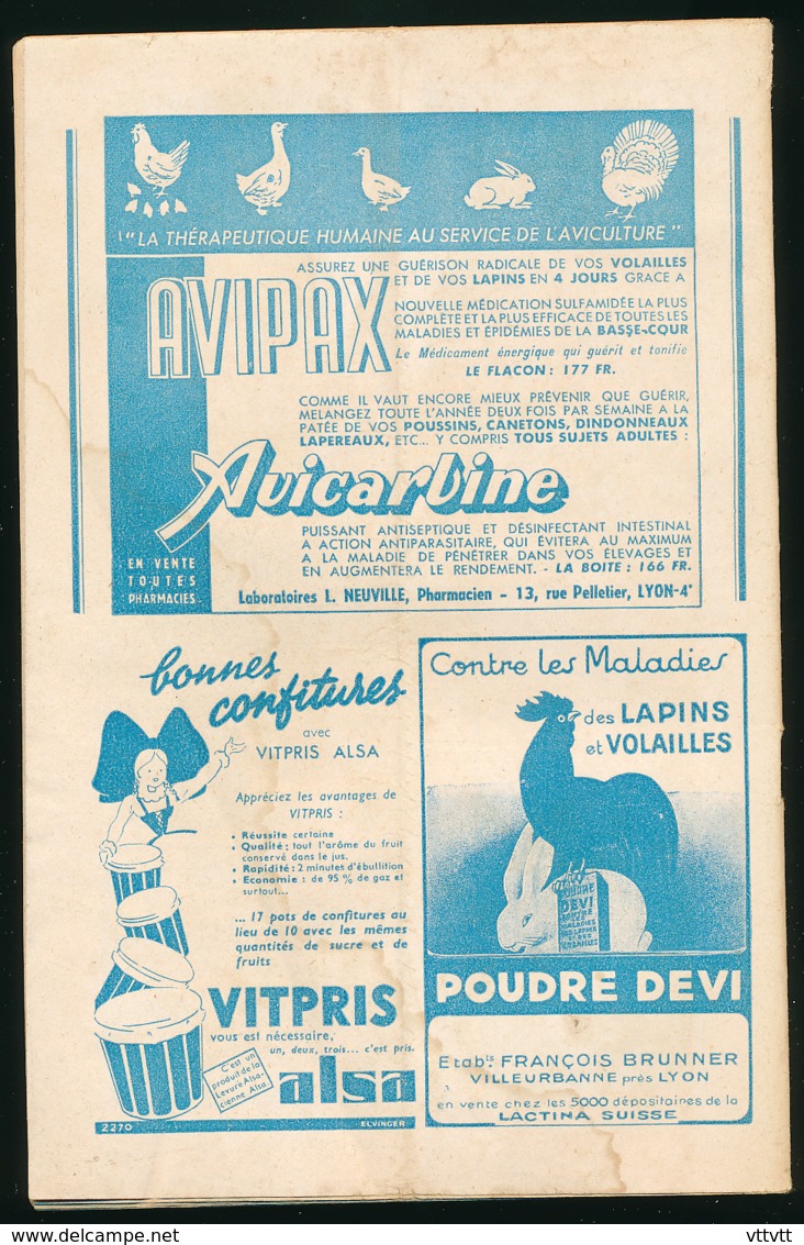 L'AMI DES JARDINS (Août 1950) : Drainage, Navets, Carottes, Poirier, Bordeaux, Abeilles, Iris, Choux, Oignons, Escargots - Jardinería