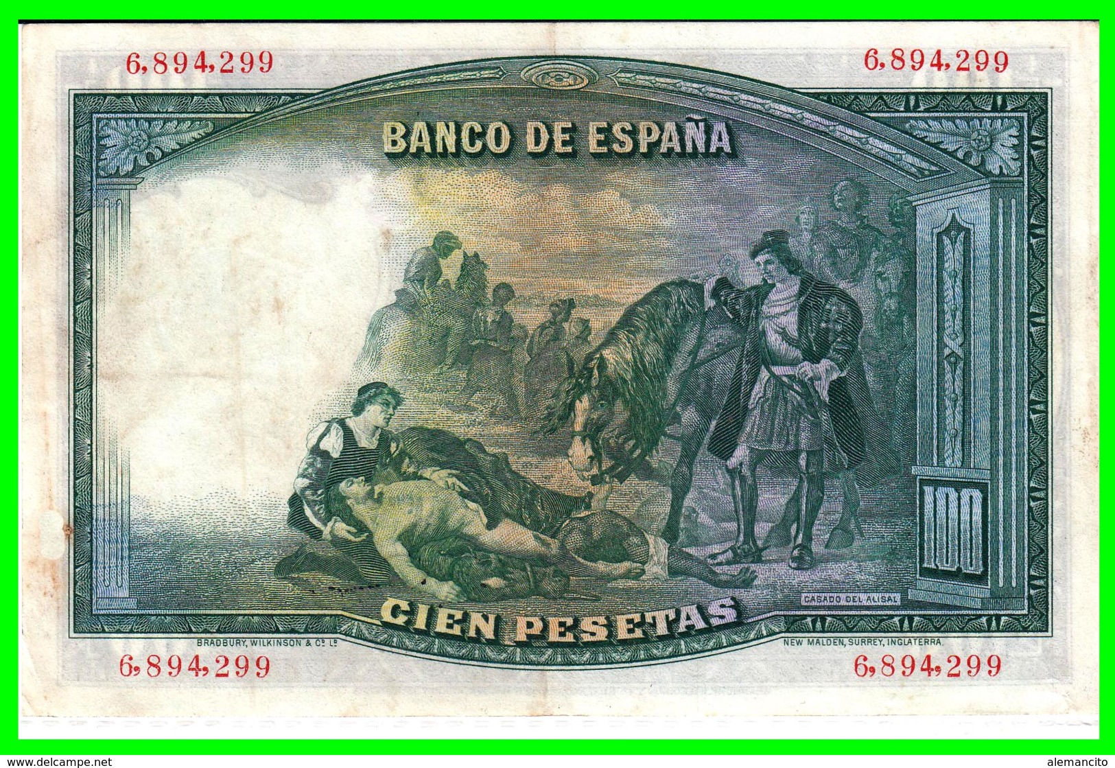 BILLETE DE LA II REPUBLICA  BANCO DE ESPAÑA EMISIÓN 25-ABRIL-1931 100 PESETAS SIN SERIE - 100 Pesetas