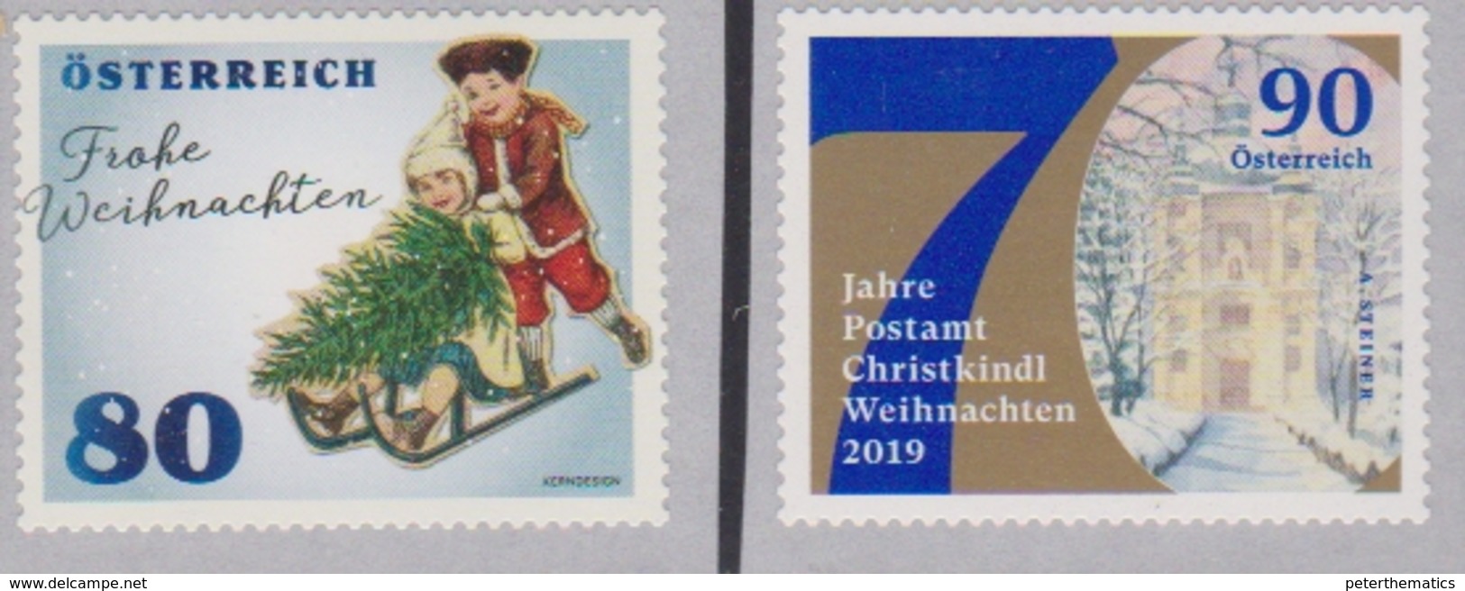 AUSTRIA, 2019, MNH, SELF-ADHESIVE COILS, CHRISTMAS, 2v - Navidad