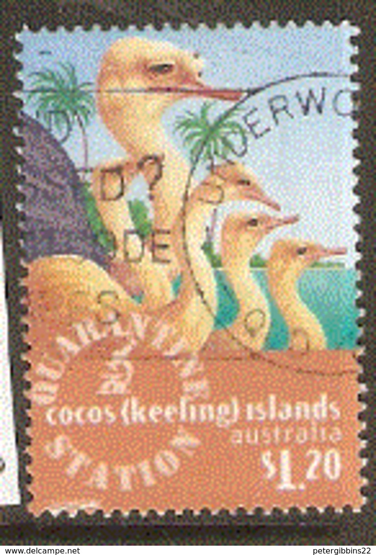 Cocos Keeling   1996 SG 350   Ostrich And Chicks  Fine Used - Autruches