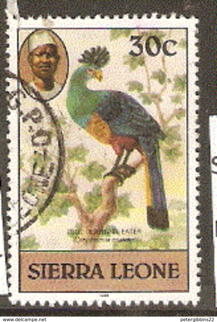 Sierra Leone  1980  SG  630b Blue Plantain Eater Fine Used - Cuckoos & Turacos