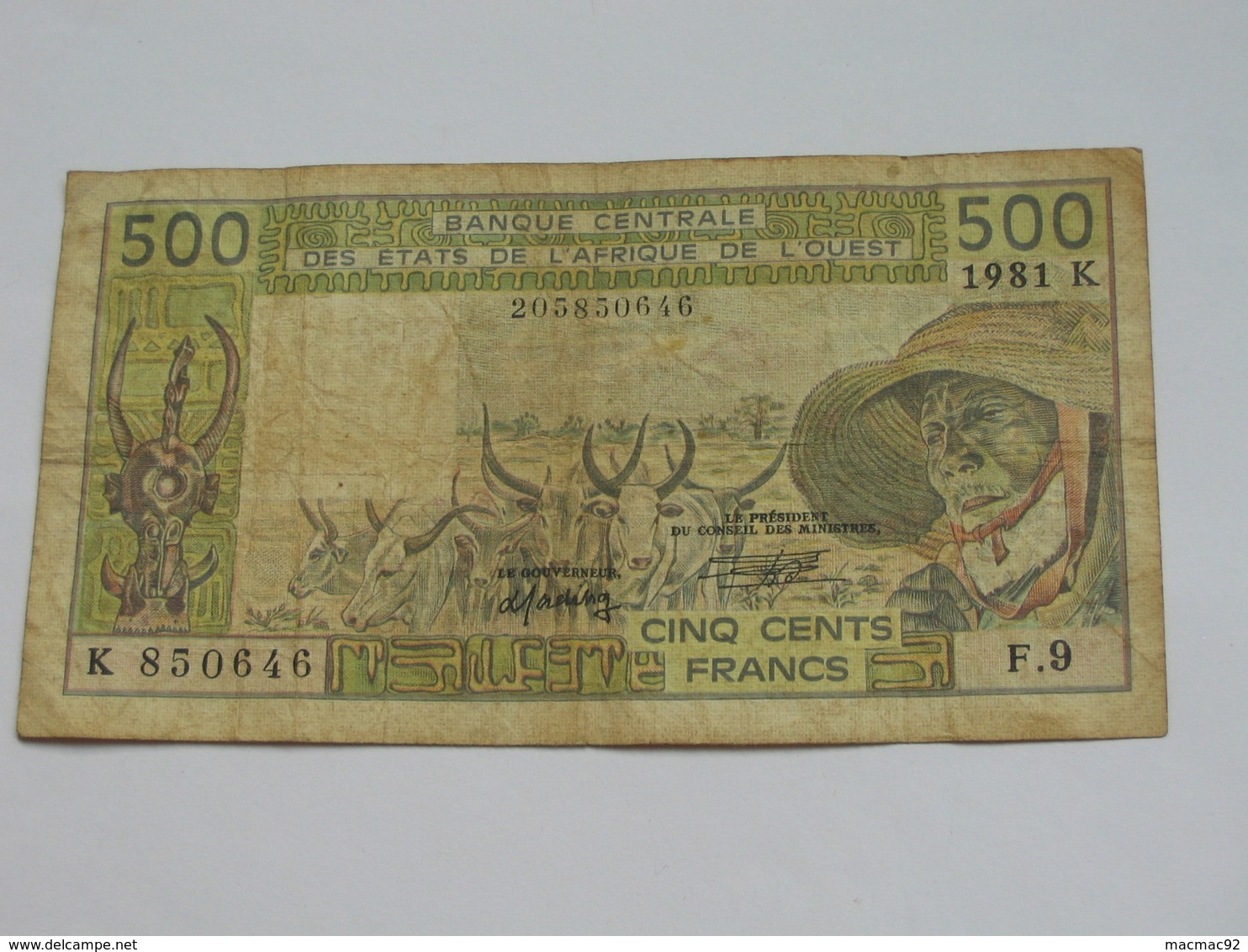 500 Francs 1981 - SENEGAL = K - Banque Centrale Des Etats De L'Afrique De L'Ouest **** EN ACHAT IMMEDIAT **** - Senegal