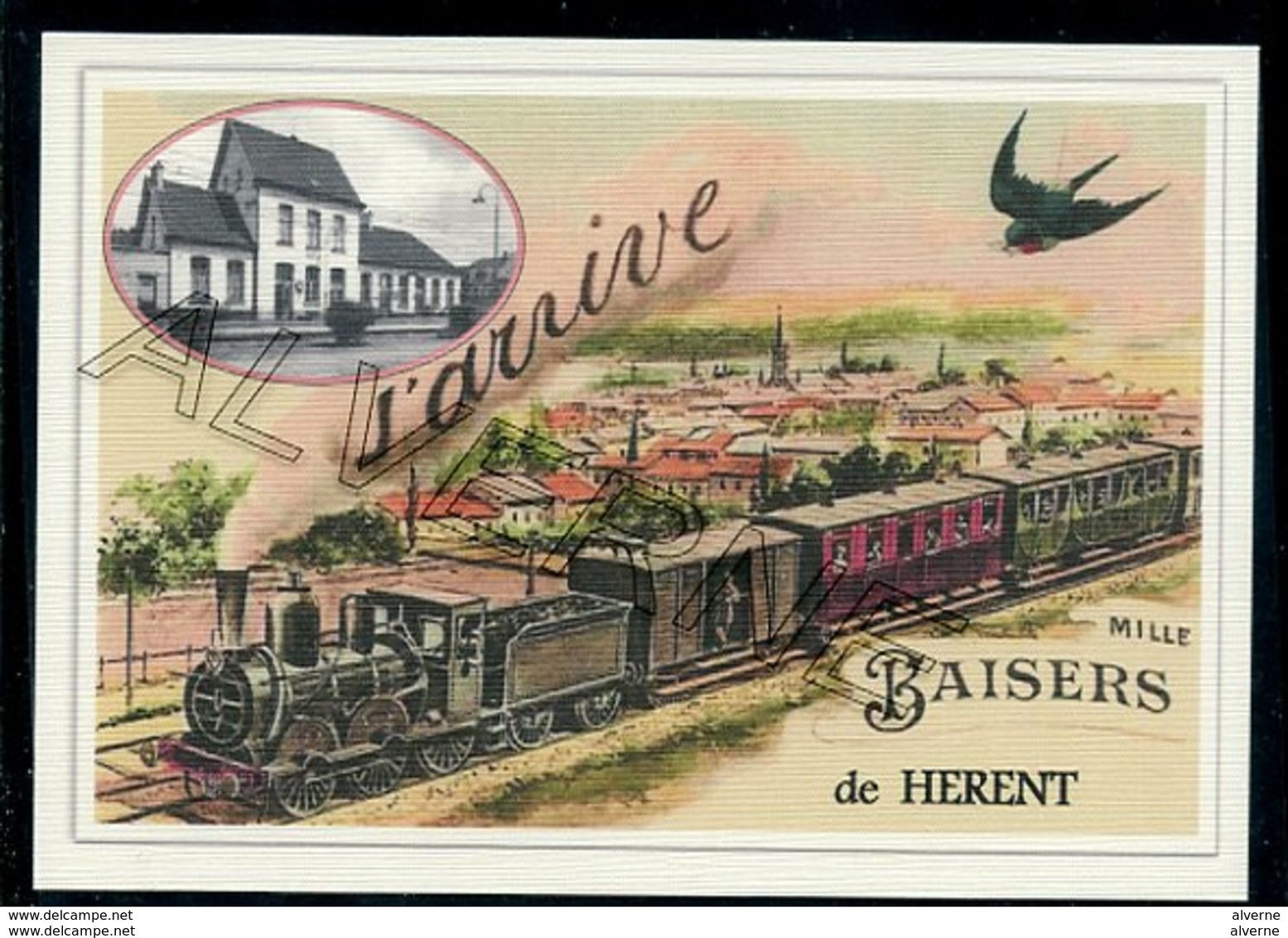 HERENT    ...  2 Cartes Souvenirs Gare ... Train  Creations Modernes Série Limitée - Vilvoorde