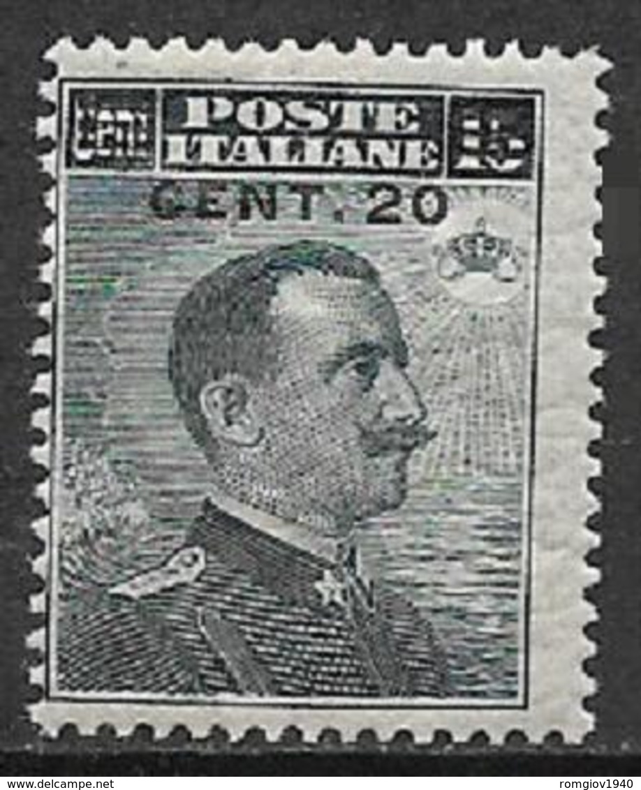 REGNO D'ITALIA   1916   EFFIGE SOPRASTAMPATO   SASS. 106   MLH VF - Ungebraucht