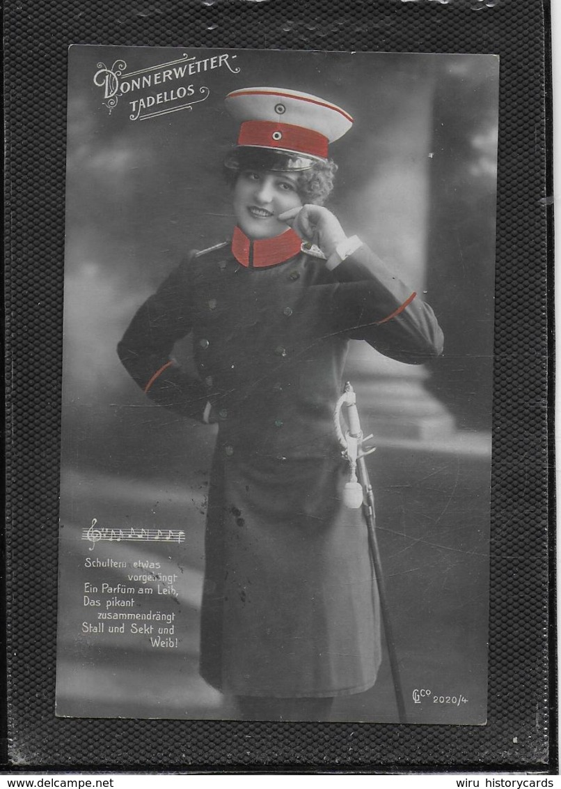 AK 0392  Dame In Uniform ( Donnerwetter Tadellos ) - Liederkarte Um 1910 - Frauen