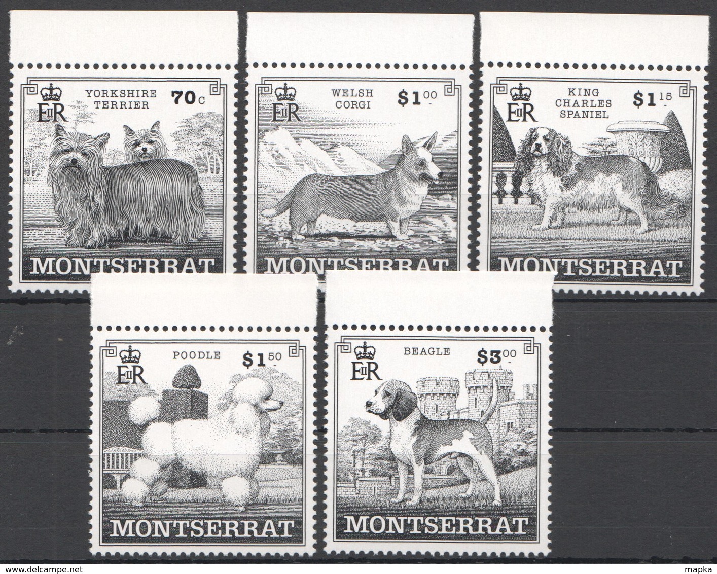 V845 MONTSERRAT FAUNA PETS DOGS 1SET !!! MICHEL 12 EURO !!! MNH - Perros