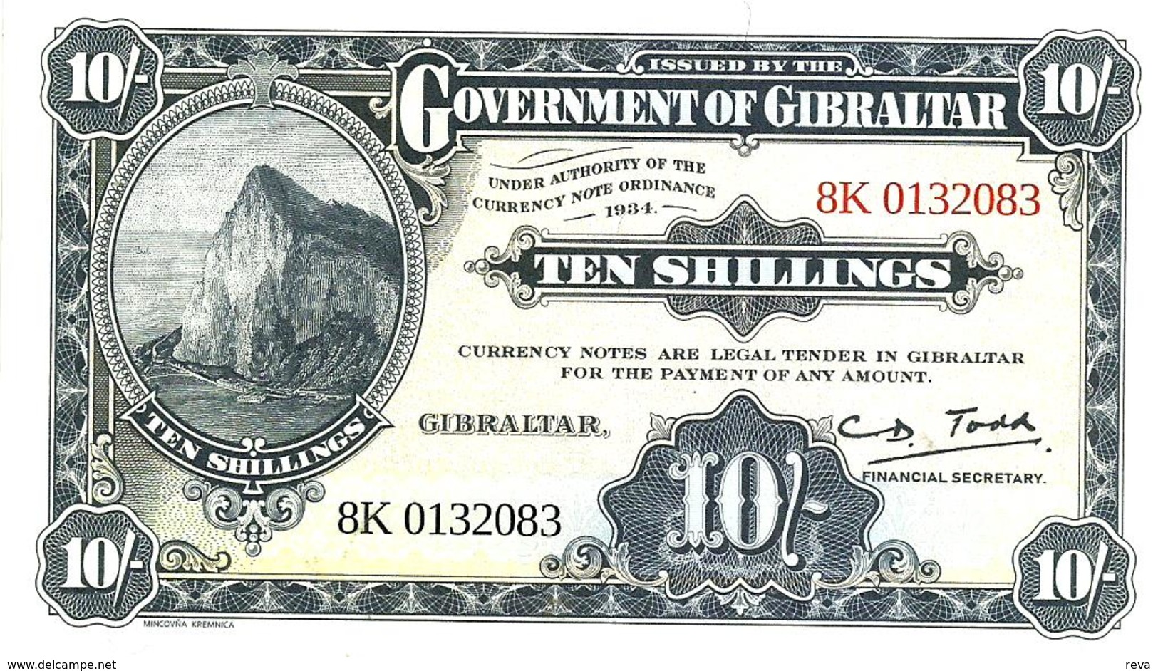 GIBRALTAR 10 SHILLINGS GREEN ROCK FRONT EMBLEM BACK DATED 2018 P.NEW UNC  READ DESCRIPTION ! - Gibraltar