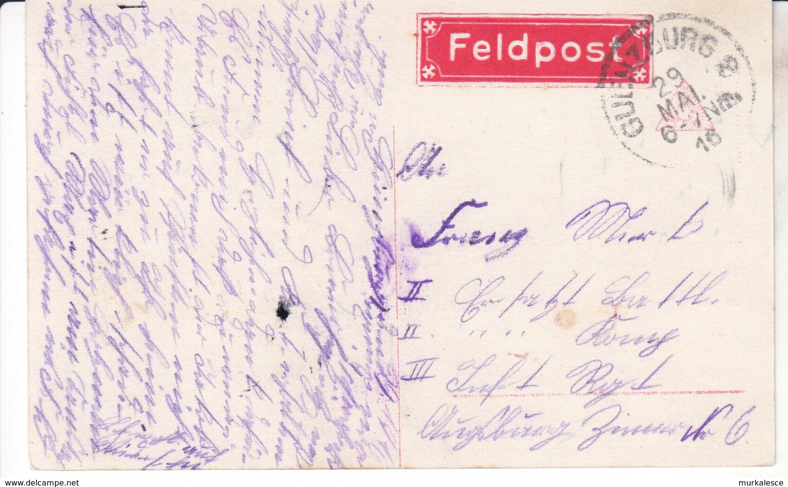 5116  AK-  GULENZBURG  FELDPOST  1916 - Günzburg