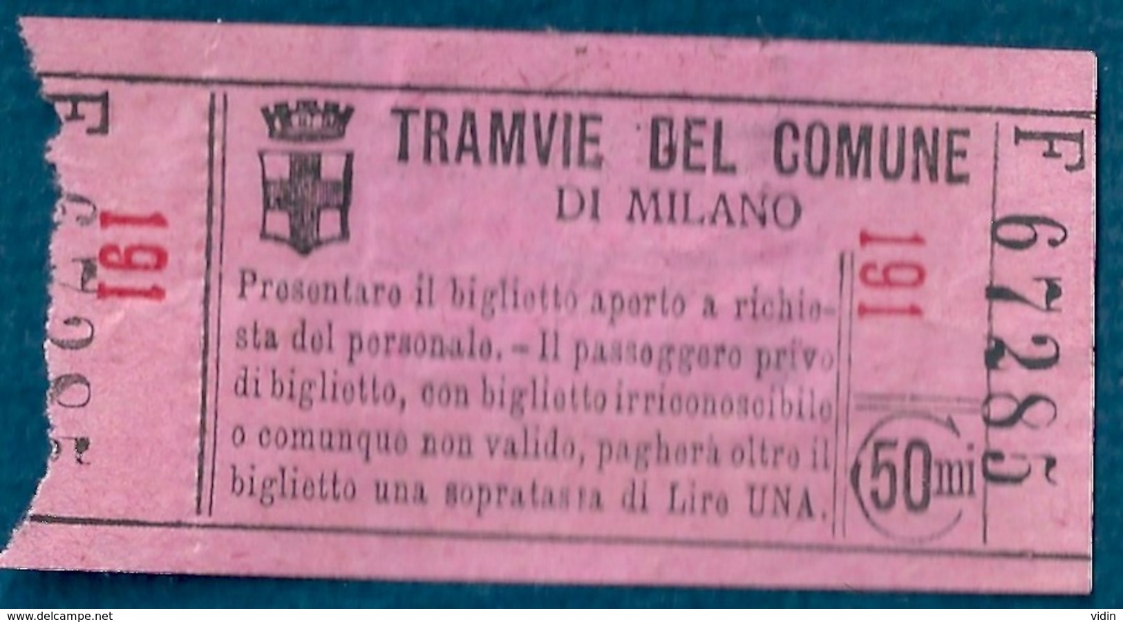 Italie ITALIA Lot De Titres De Transport Tramway 1927 - Andere & Zonder Classificatie