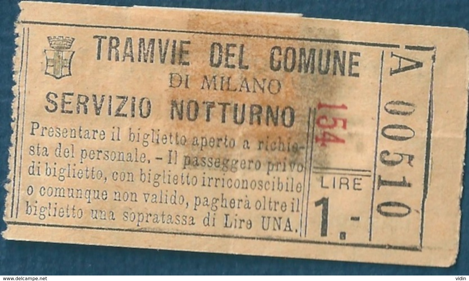 Italie ITALIA Lot De Titres De Transport Tramway 1927 - Andere & Zonder Classificatie