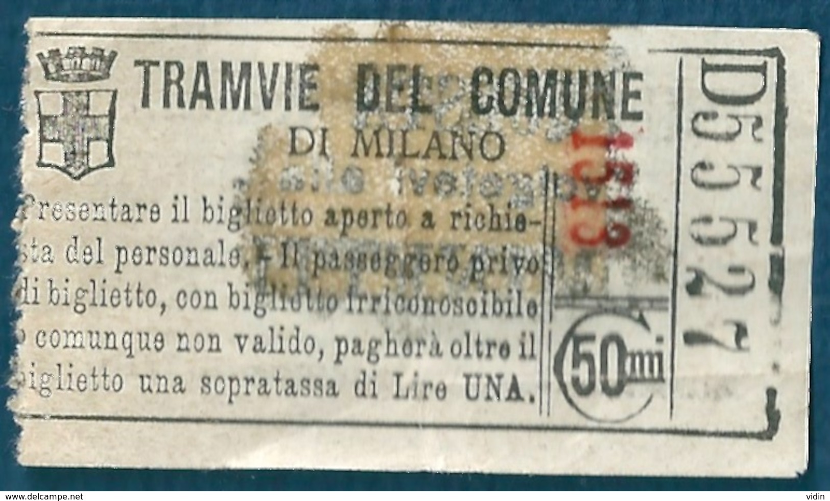 Italie ITALIA Lot de titres de transport Tramway 1927