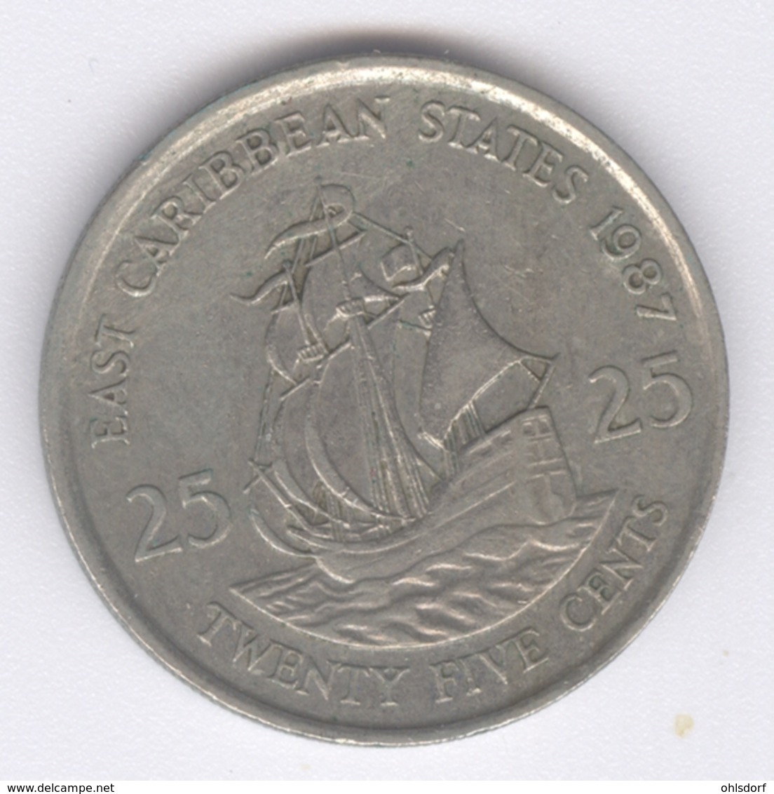 EAST CARIBBEAN STATES 1987: 25 Cents, KM 14 - Caraïbes Orientales (Etats Des)