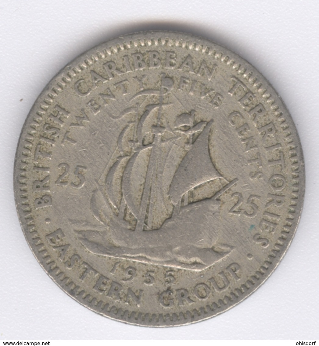 EAST CARIBBEAN STATES 1955: 25 Cents, KM 6 - Caribe Oriental (Estados Del)