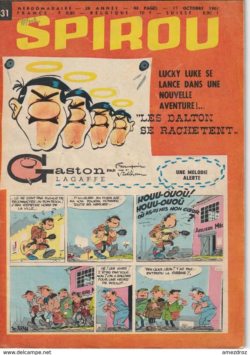 Hebdomadaire Spirou  N° 1331 Du 11 Octobre 1963  Lucky Luke .. Les Dalton Se Rachètent - Spirou Magazine