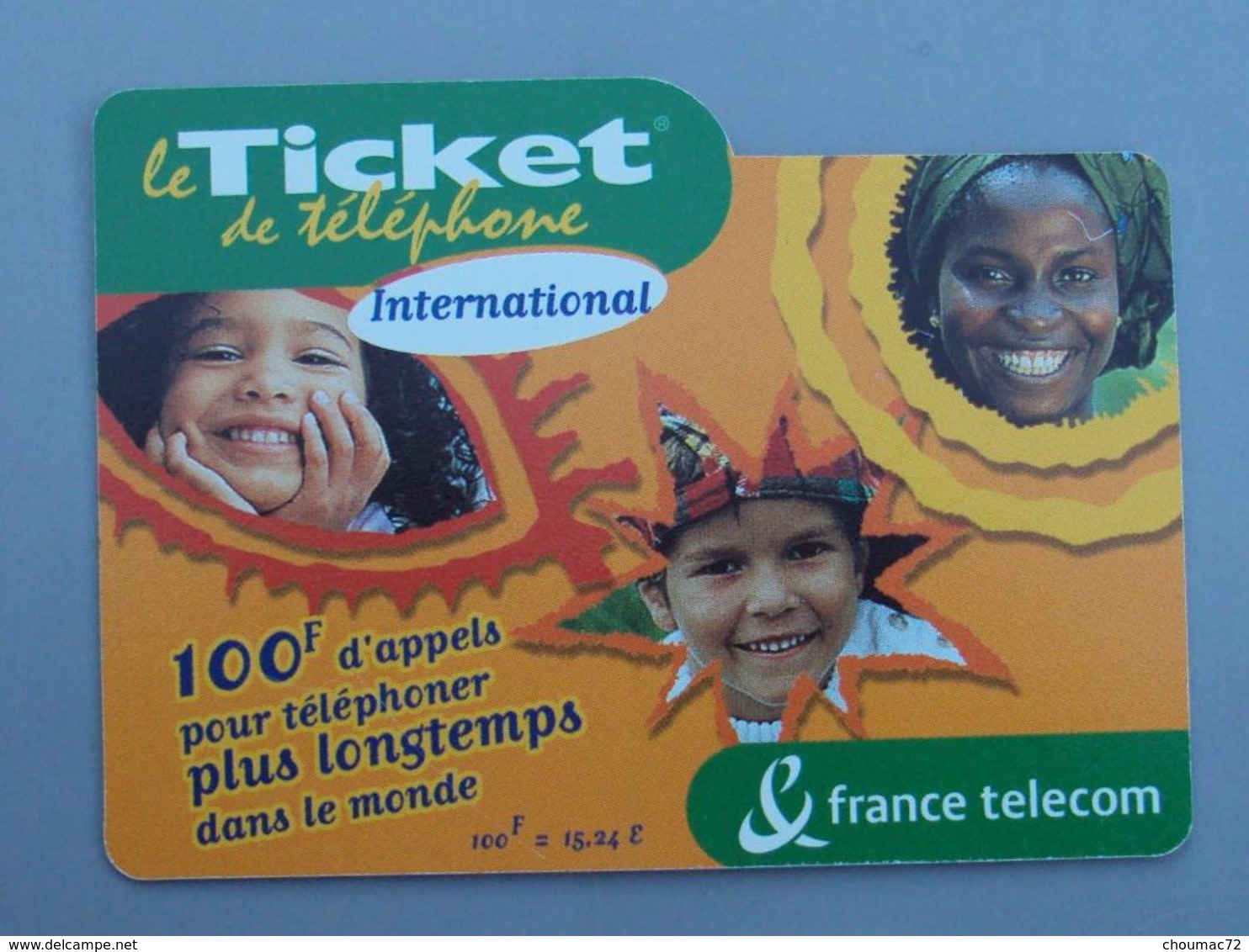 019, Carte Prépayée Le Ticket De Téléphone International - Billetes FT