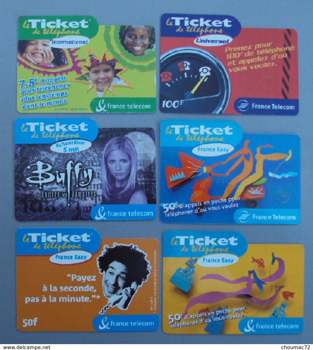 005, Lot De 6 Cartes Le Ticket De Téléphone - Biglietti FT