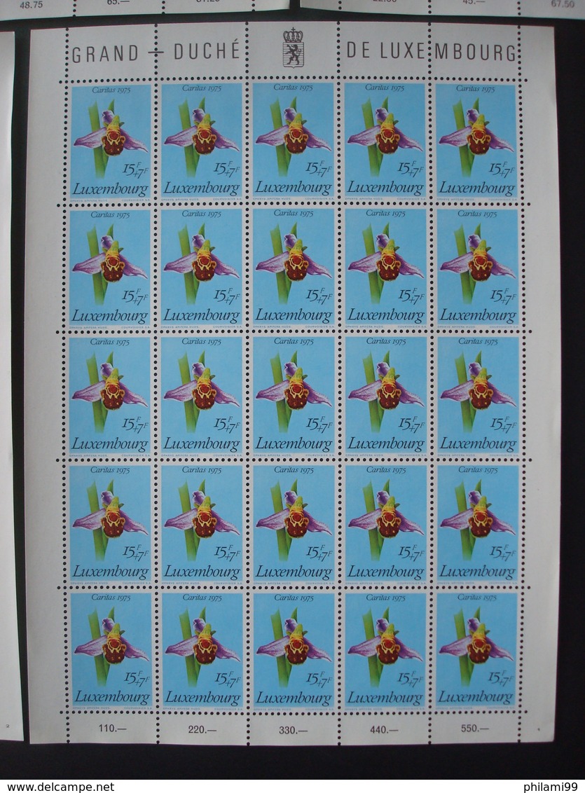 LUXEMBURG 1975 FULL SHEETS MNH** CARITAS FLOWERS - Colecciones