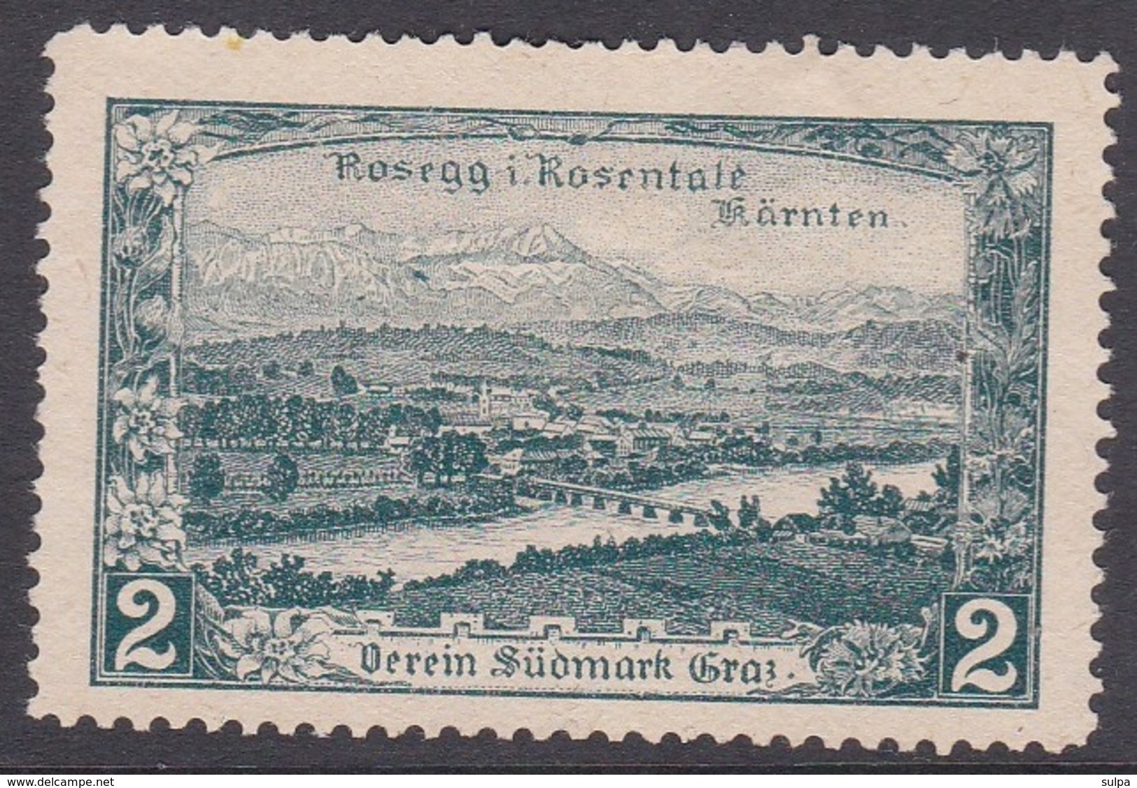 Rosegg I. Rosentale, Verein Südmark, Graz, Spendevignette - Vignetten (Erinnophilie)