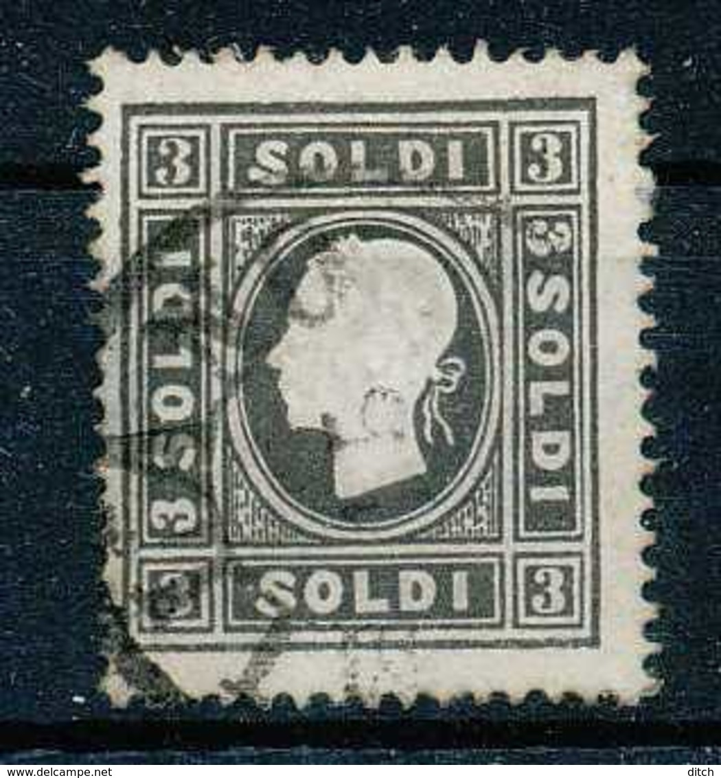 D - [106546]B/TB//O/Used-c:350e-Lombardo Venetie, N° 6A, 3s Noir, Type I, Léger Mince, C:350e - Lombardo-Vénétie